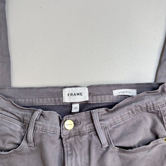 NWOT Frame Le High Skinny Stretch Cotton High Rise Pants Grey Size 29 - Picture 3 of 13